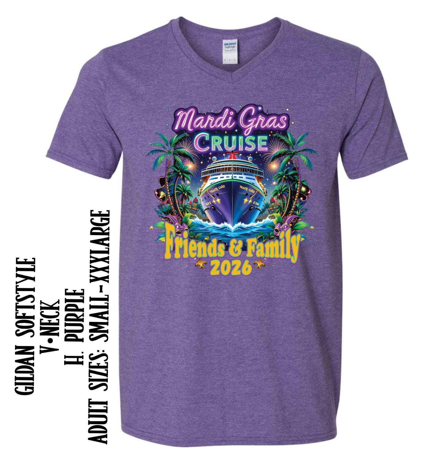 *ADULT V•NECK*MARDI GRAS CRUISE 2026