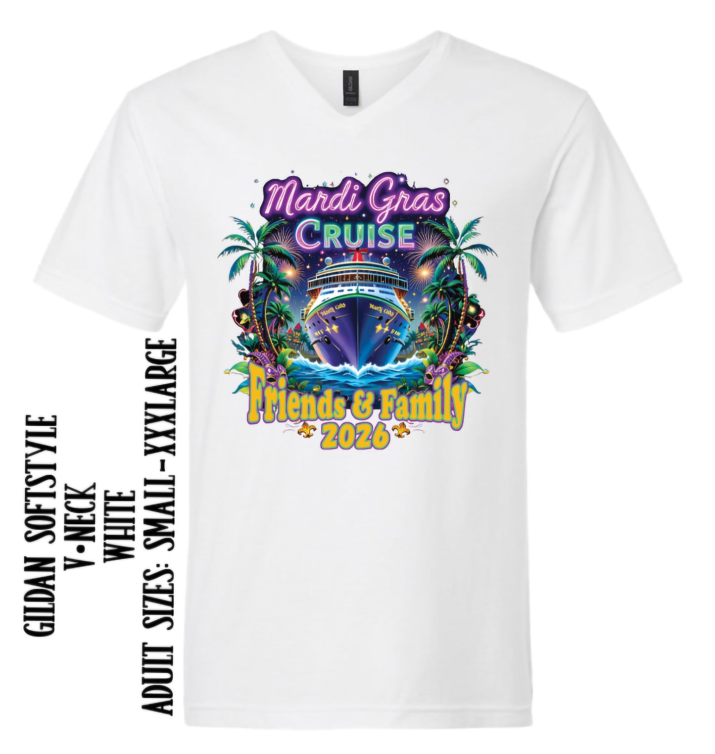 *ADULT V•NECK*MARDI GRAS CRUISE 2026