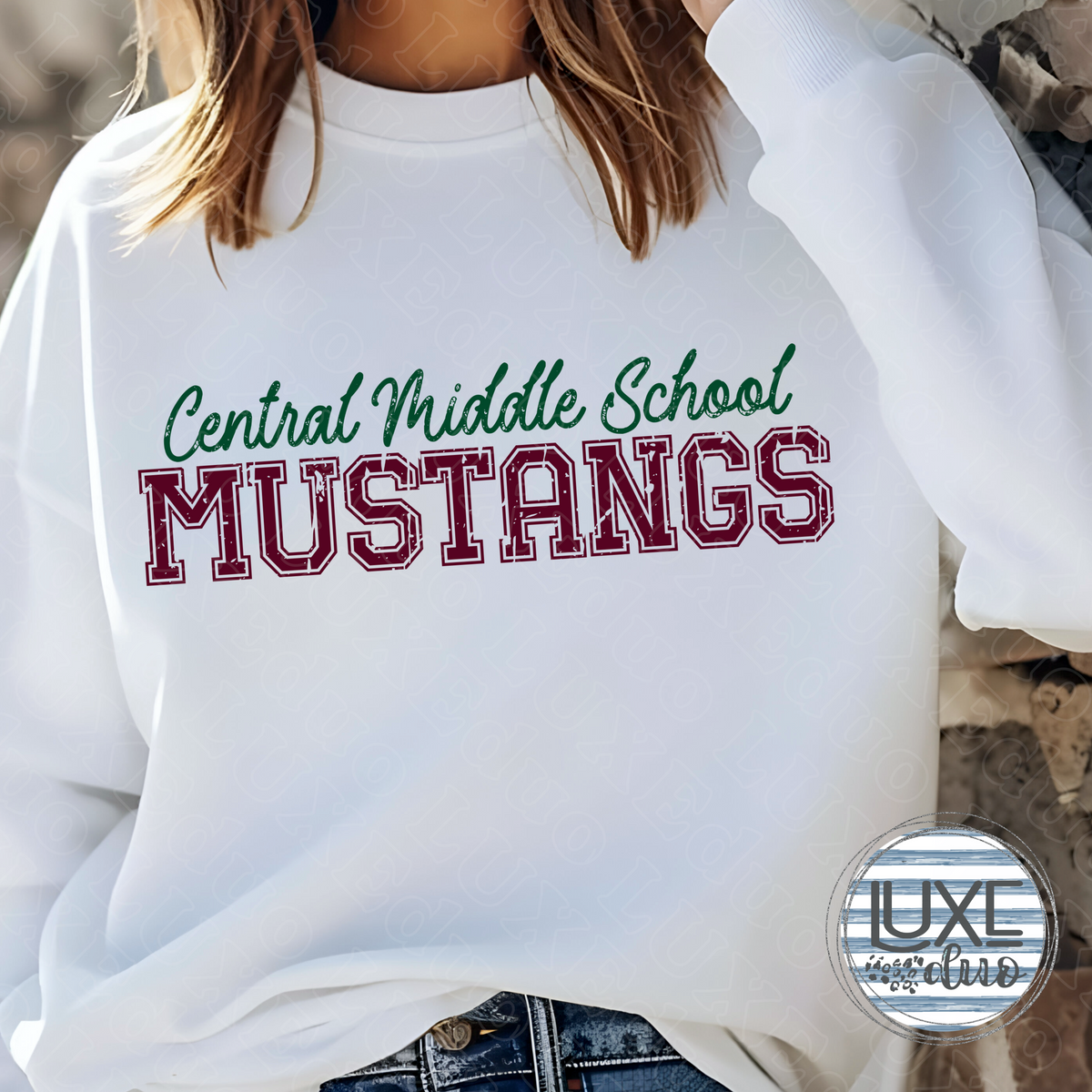CENTRAL MIDDLE SCHOOL MUSTANGS•Adult&Youth Sizes•