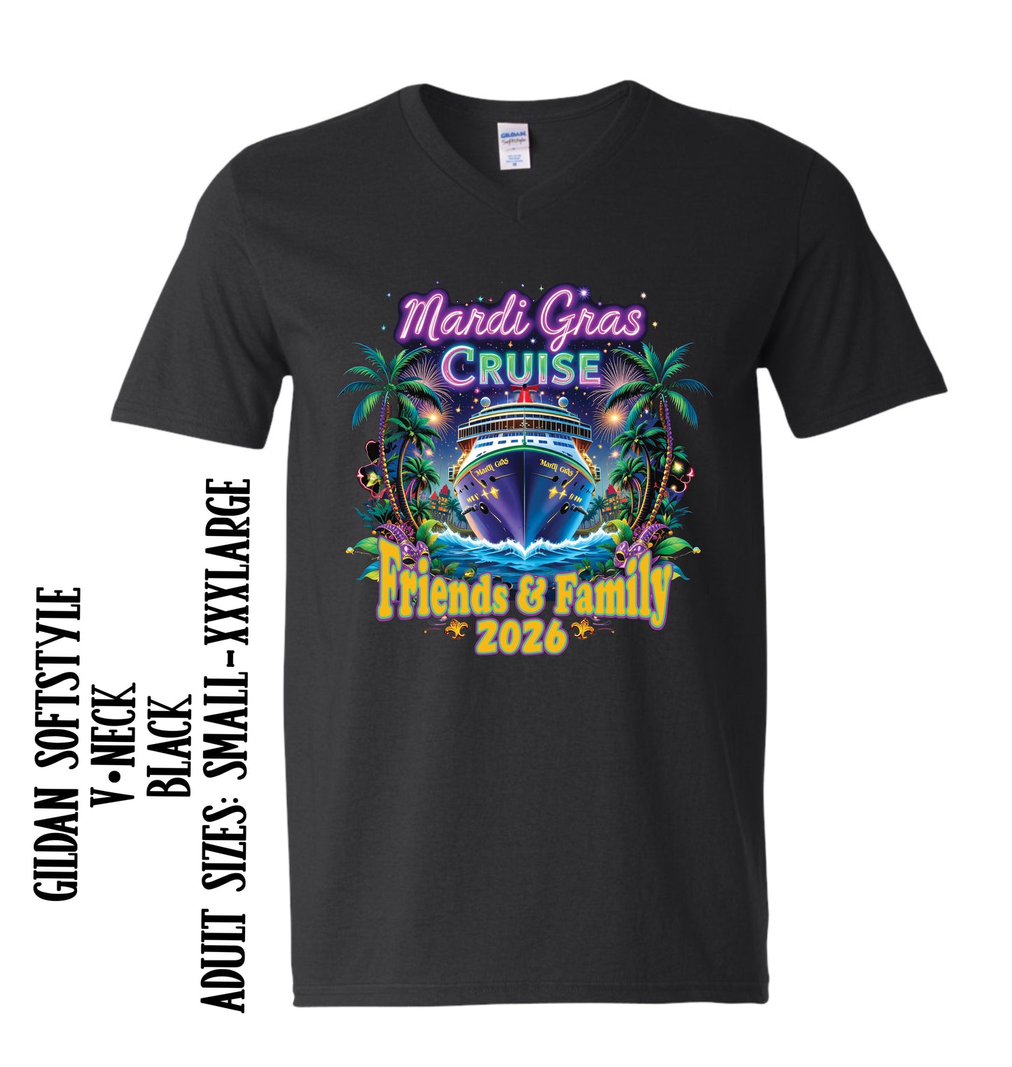 *ADULT V•NECK*MARDI GRAS CRUISE 2026
