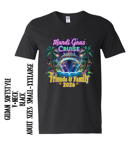 *ADULT V•NECK*MARDI GRAS CRUISE 2026